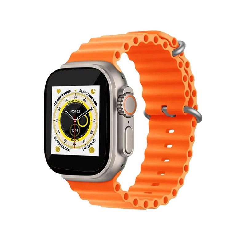 Smartwatch νέας γενιάς με λουράκι σιλικόνης πορτοκαλί