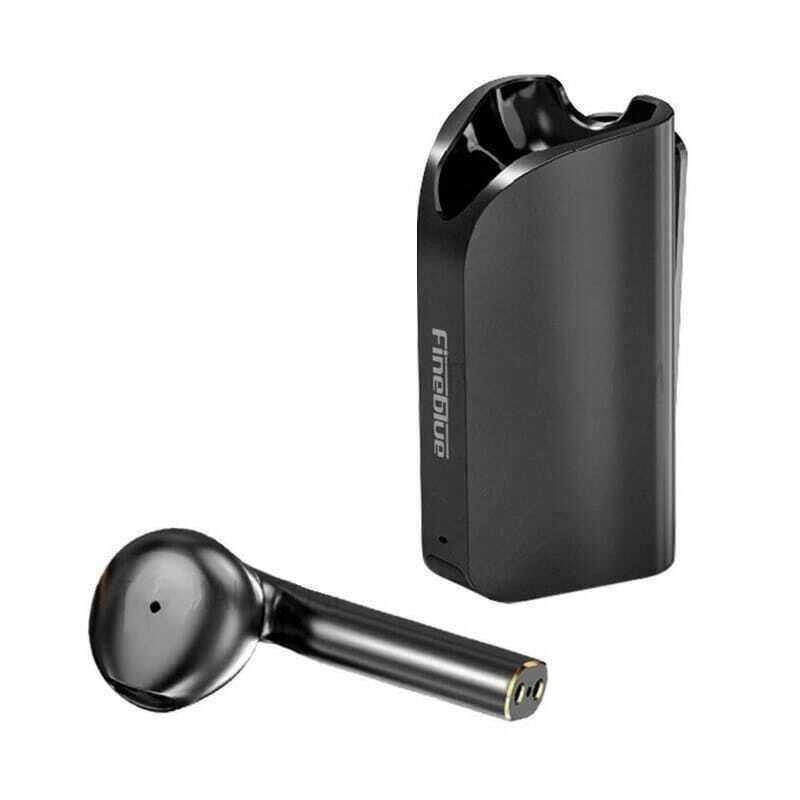 Ασύρματο ακουστικό Bluetooth με θήκη φόρτισης Fineblue μαύρο