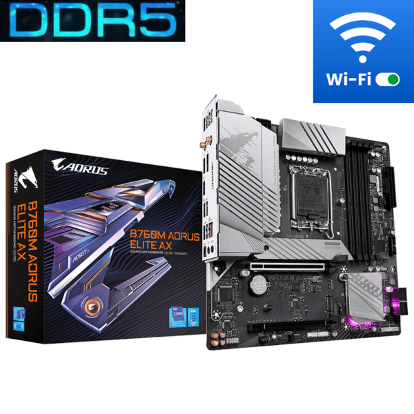Gigabyte B760M Aorus Elite AX (WiFi) M.2 S.1700 Motherboard