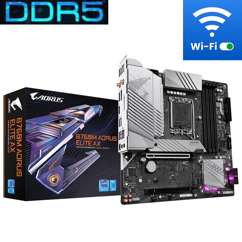 Gigabyte B760M Aorus Elite AX (WiFi) M.2 S.1700 Motherboard