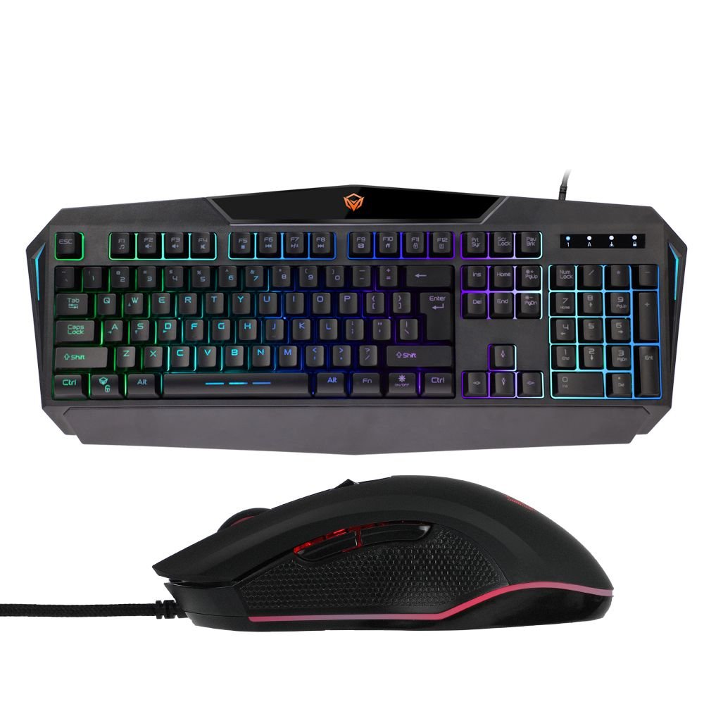 Meetion Σετ Gaming Πληκτρολόγιο με διακόπτες και RGB φωτισμό & Ποντίκι/US