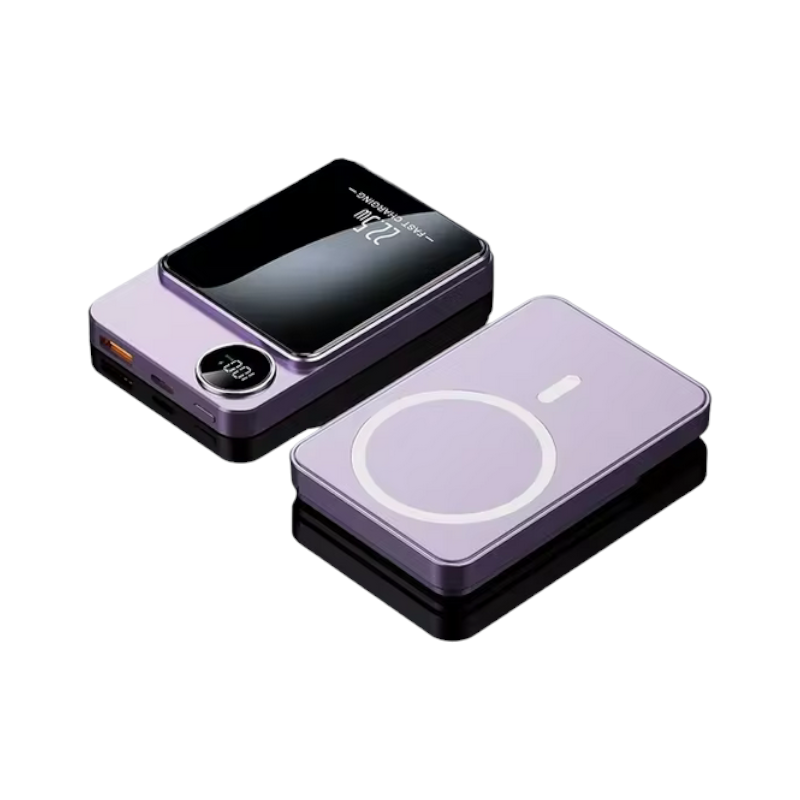 Μαγνητικό Powerbank ασύρματης φόρτισης - Μωβ